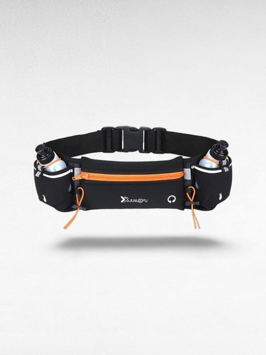 Ceinture porte gourde randonnée orange x2 gourdes / polyester