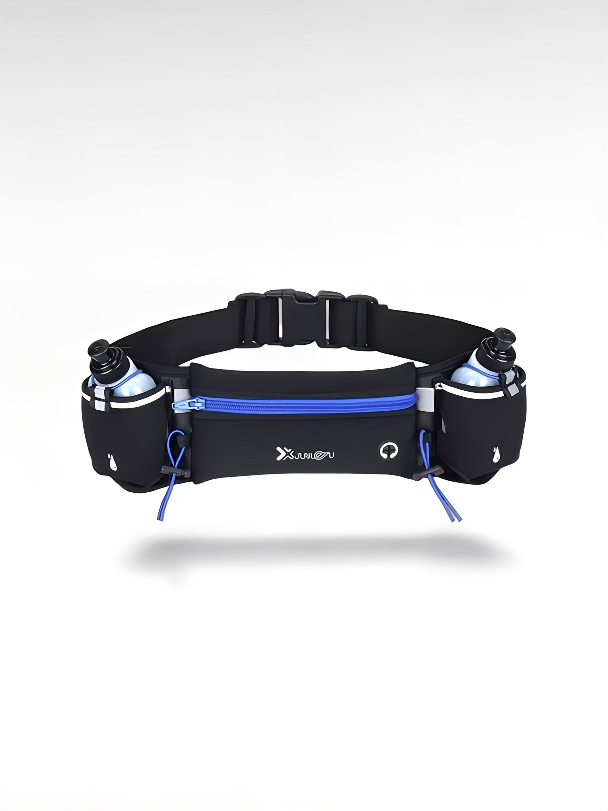 Ceinture porte gourde randonnée bleu x2 gourdes / polyester