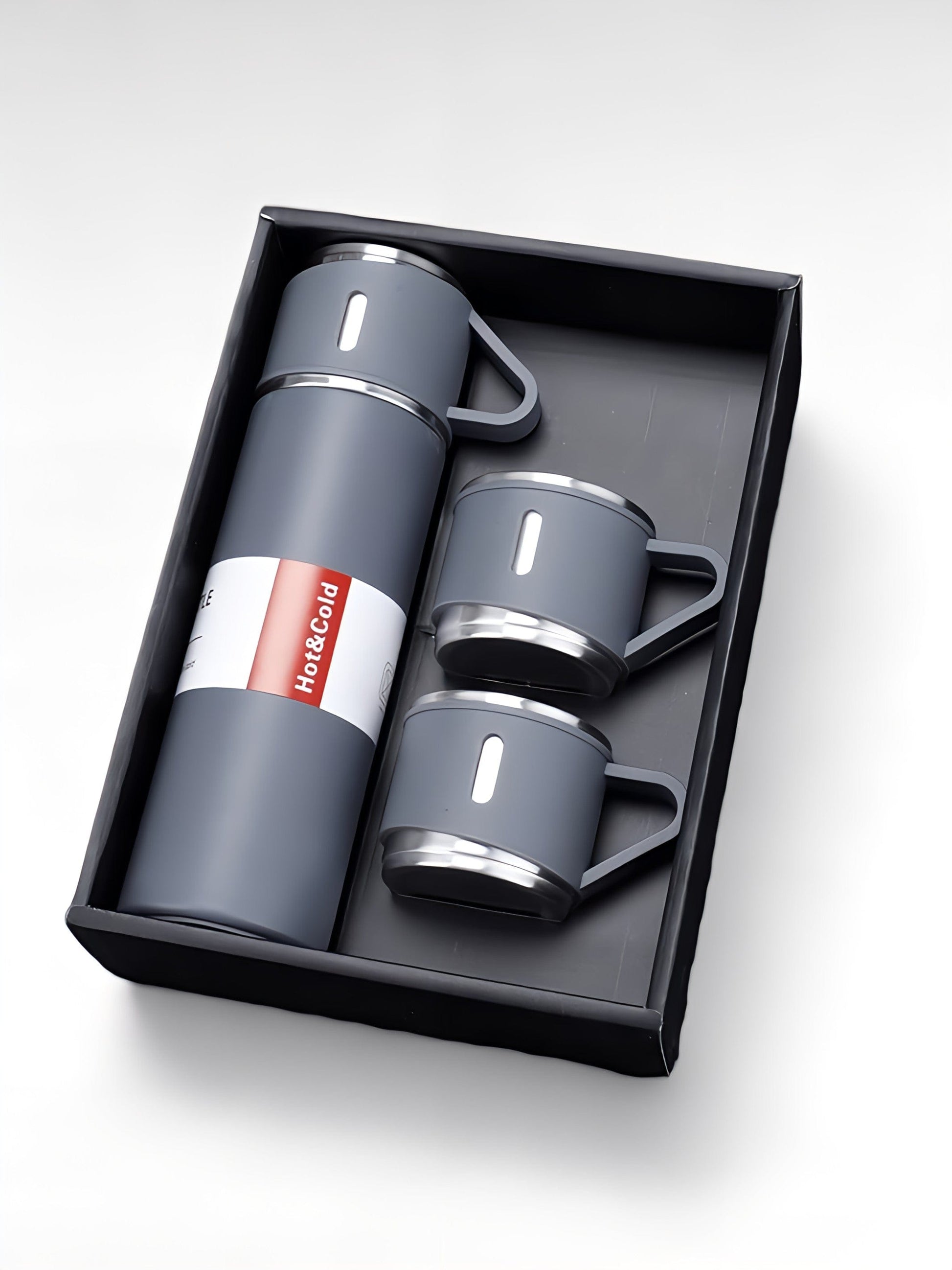 Coffret thermos gris / 500ml / acier inoxydable