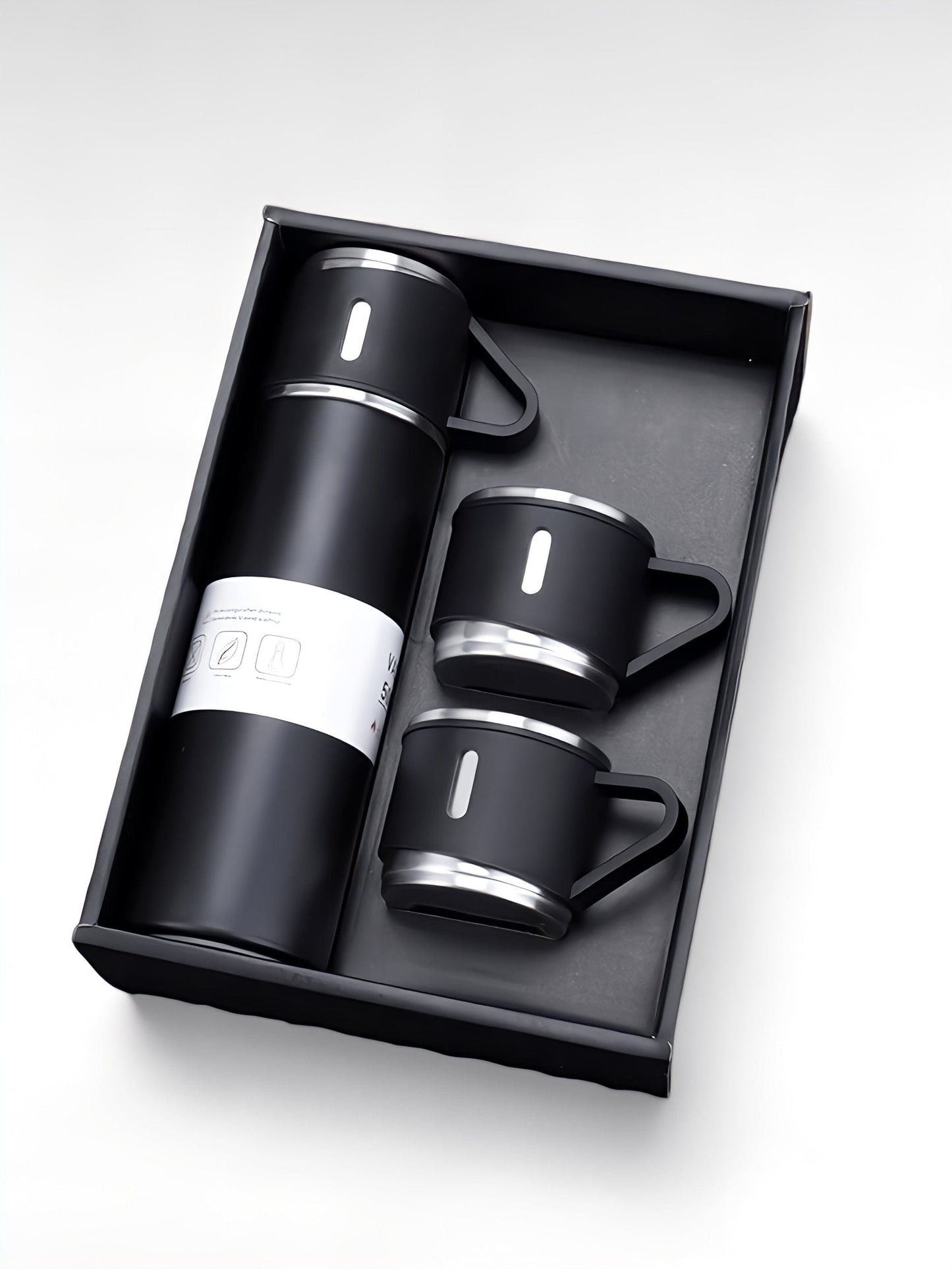 Coffret thermos noir / 500ml / acier inoxydable