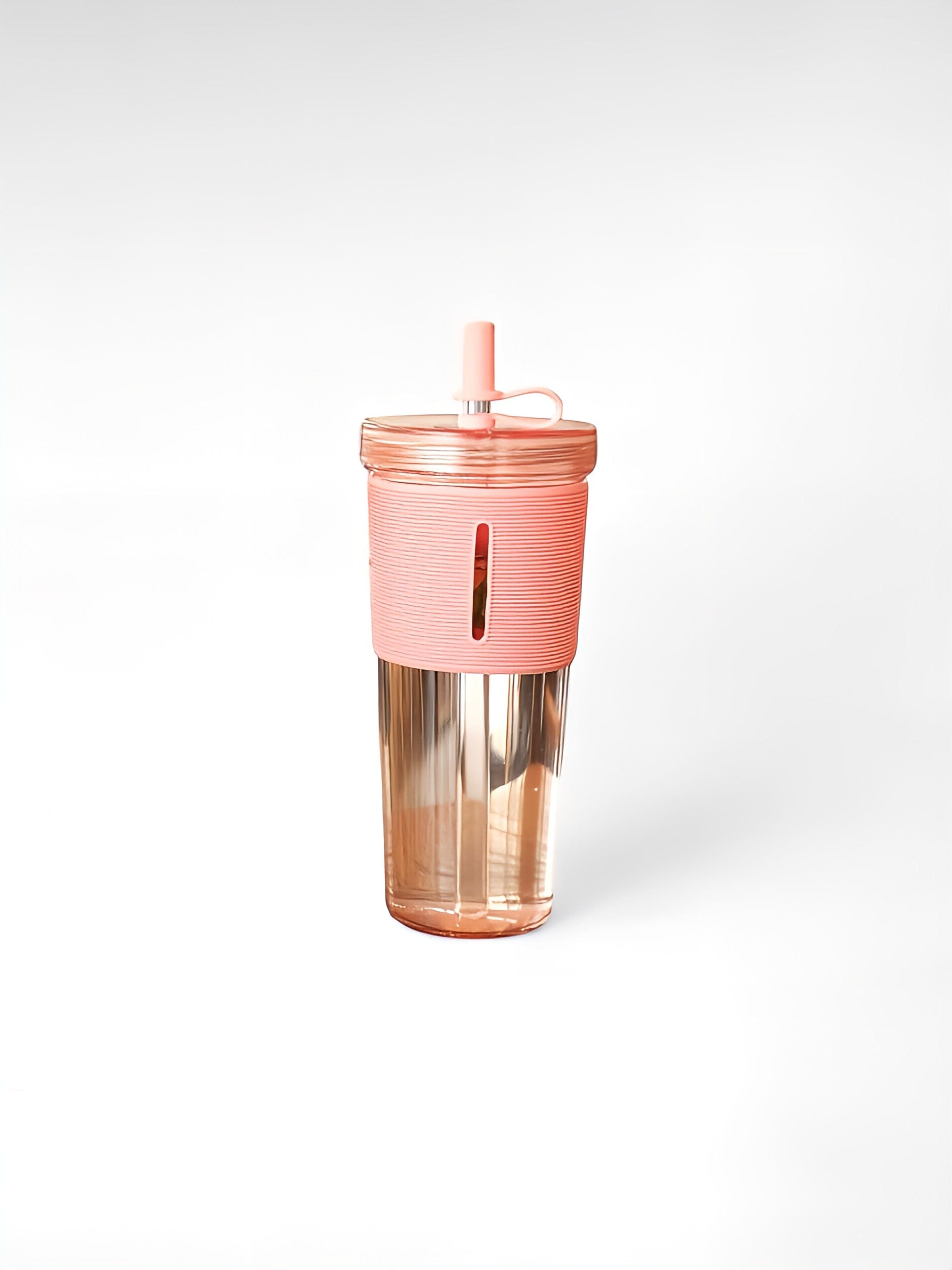 Gourde avec paille rose / 710ml / plastique