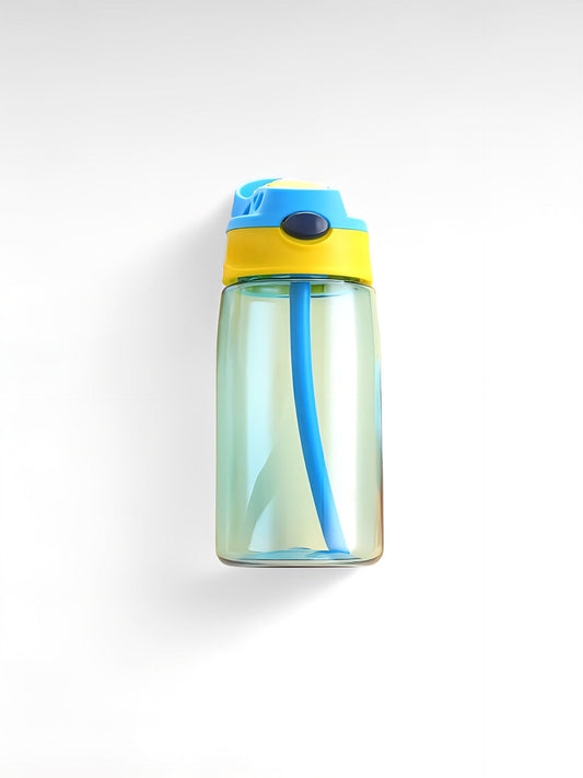 Gourde avec paille enfant bleu / 480ml / plastique