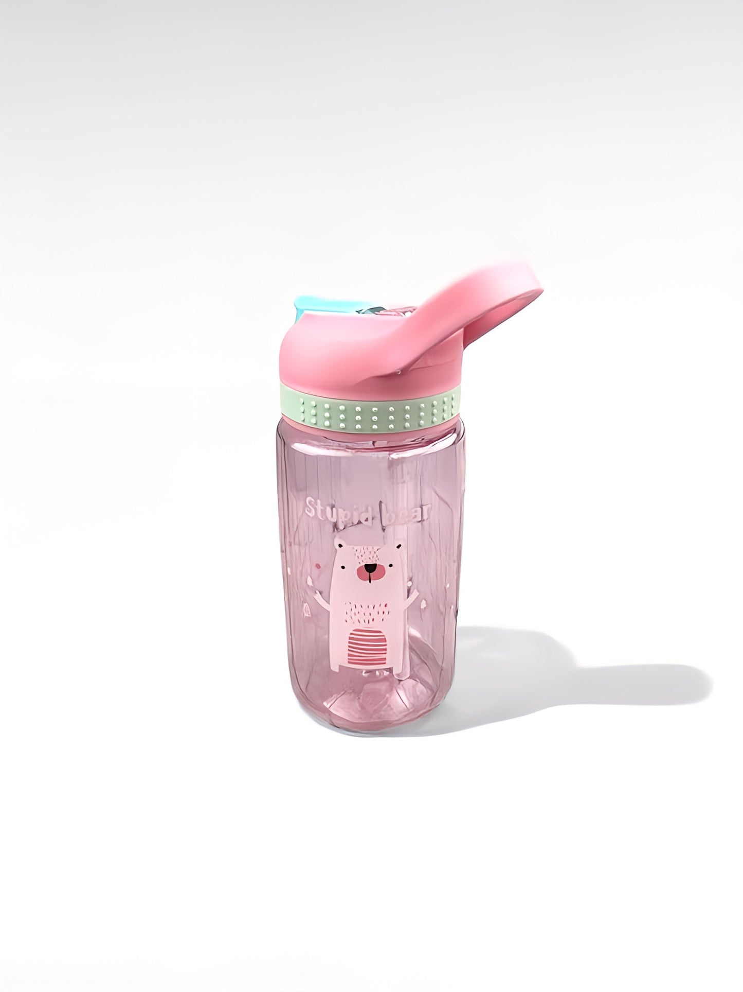 Gourde avec paille enfant rose / 480ml / plastique sans bpa