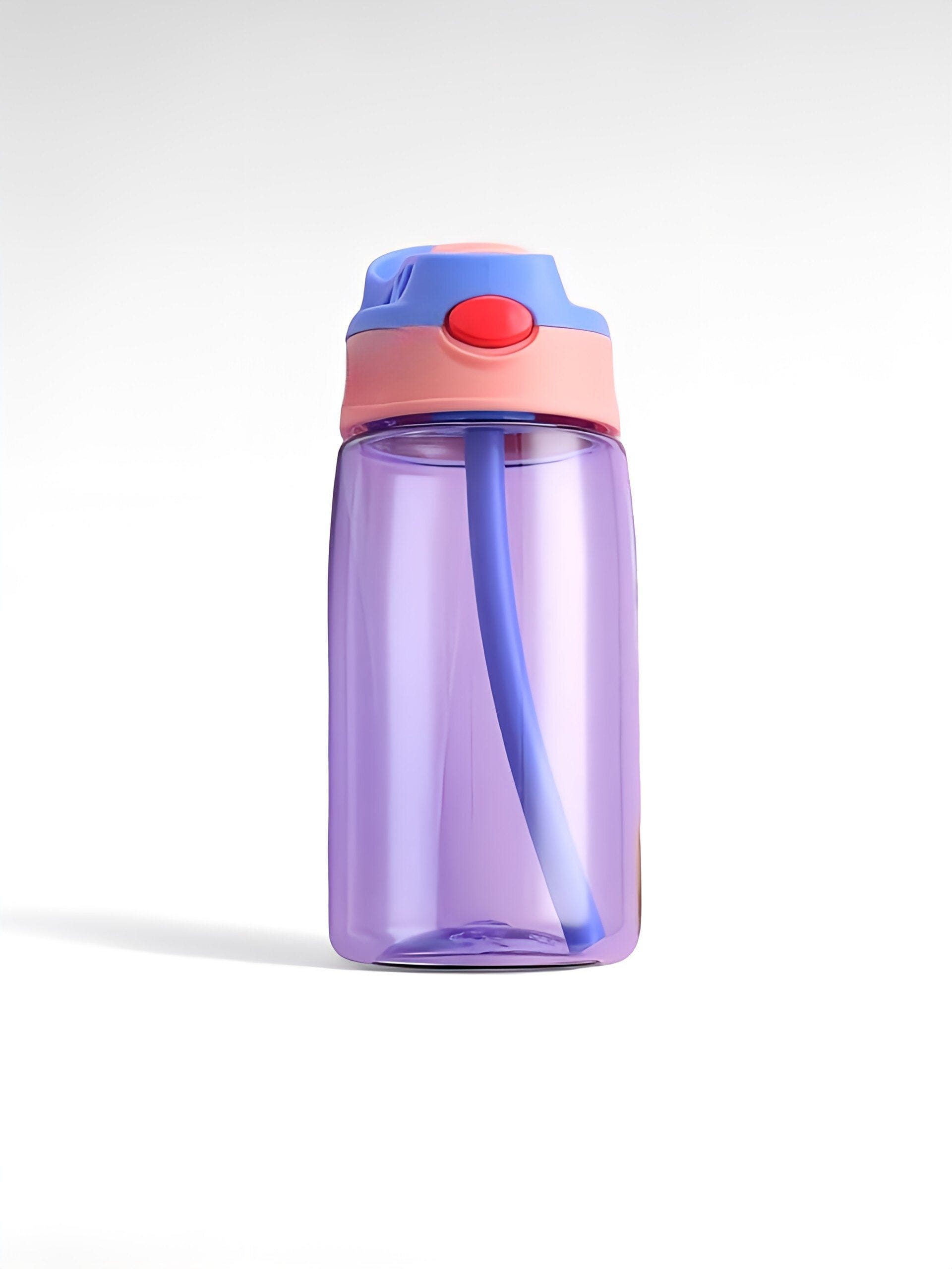 Gourde avec paille enfant violet / 480ml / plastique