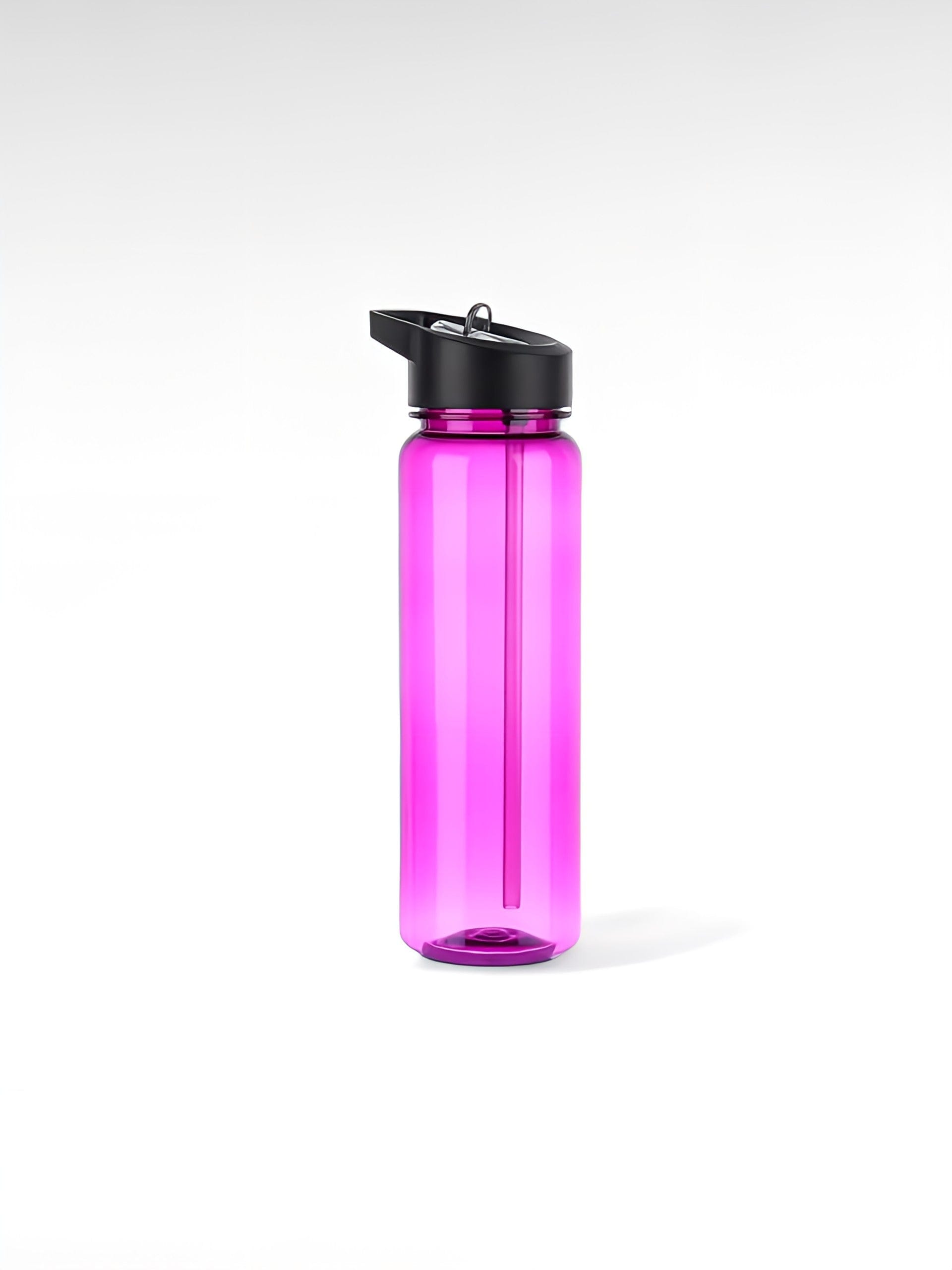 Gourde avec paille sport rose / 750ml / plastique sans bpa