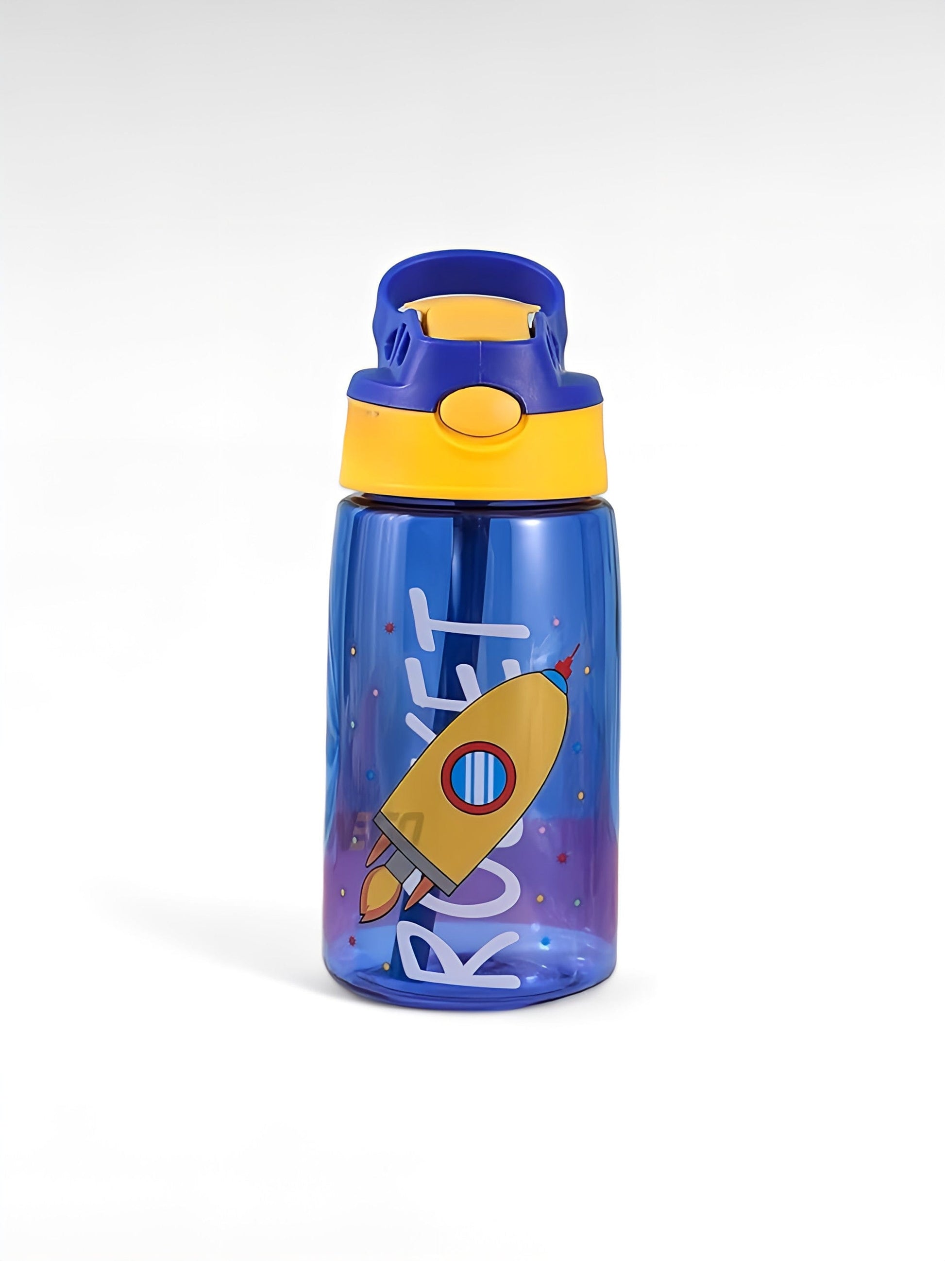 Gourde enfant avec paille bleu foncé / 480ml / plastique