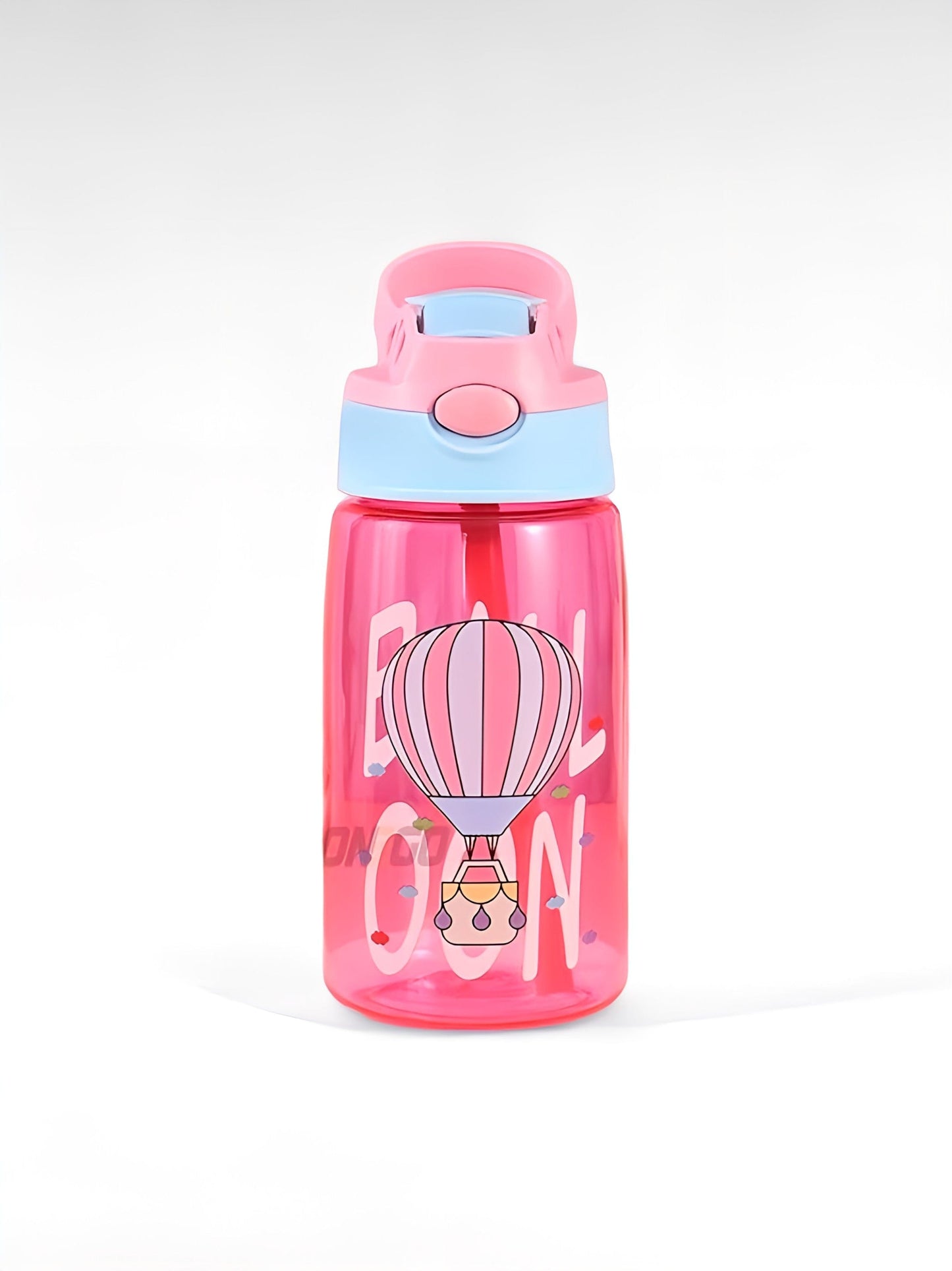 Gourde enfant avec paille rose bonbon / 480ml / plastique