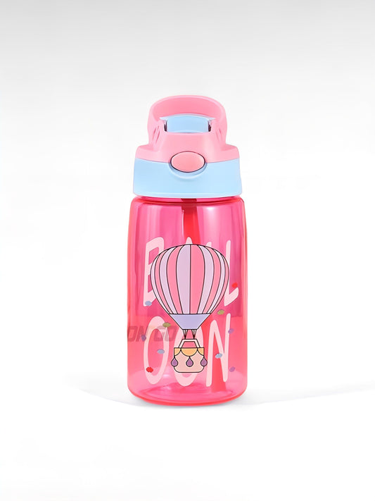 Gourde enfant avec paille rose bonbon / 480ml / plastique