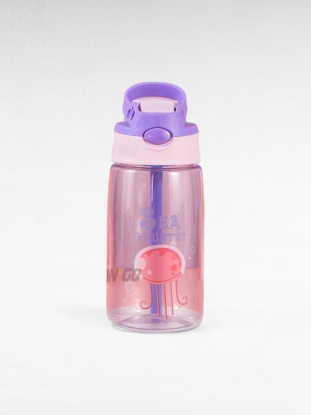 Gourde enfant avec paille rose violet / 480ml / plastique