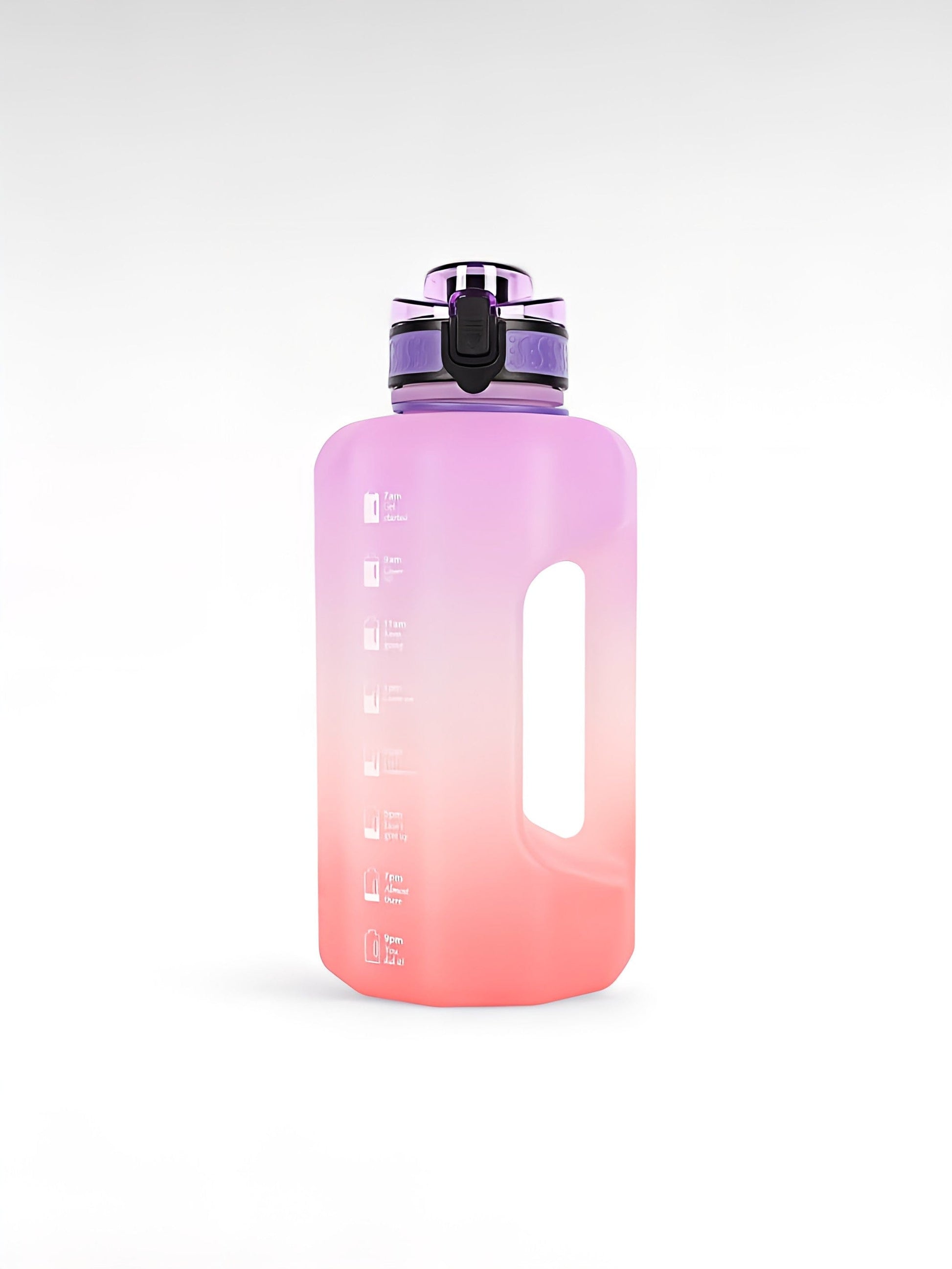 Gourde graduée heure 2.2l violet rose / 2200ml / plastique