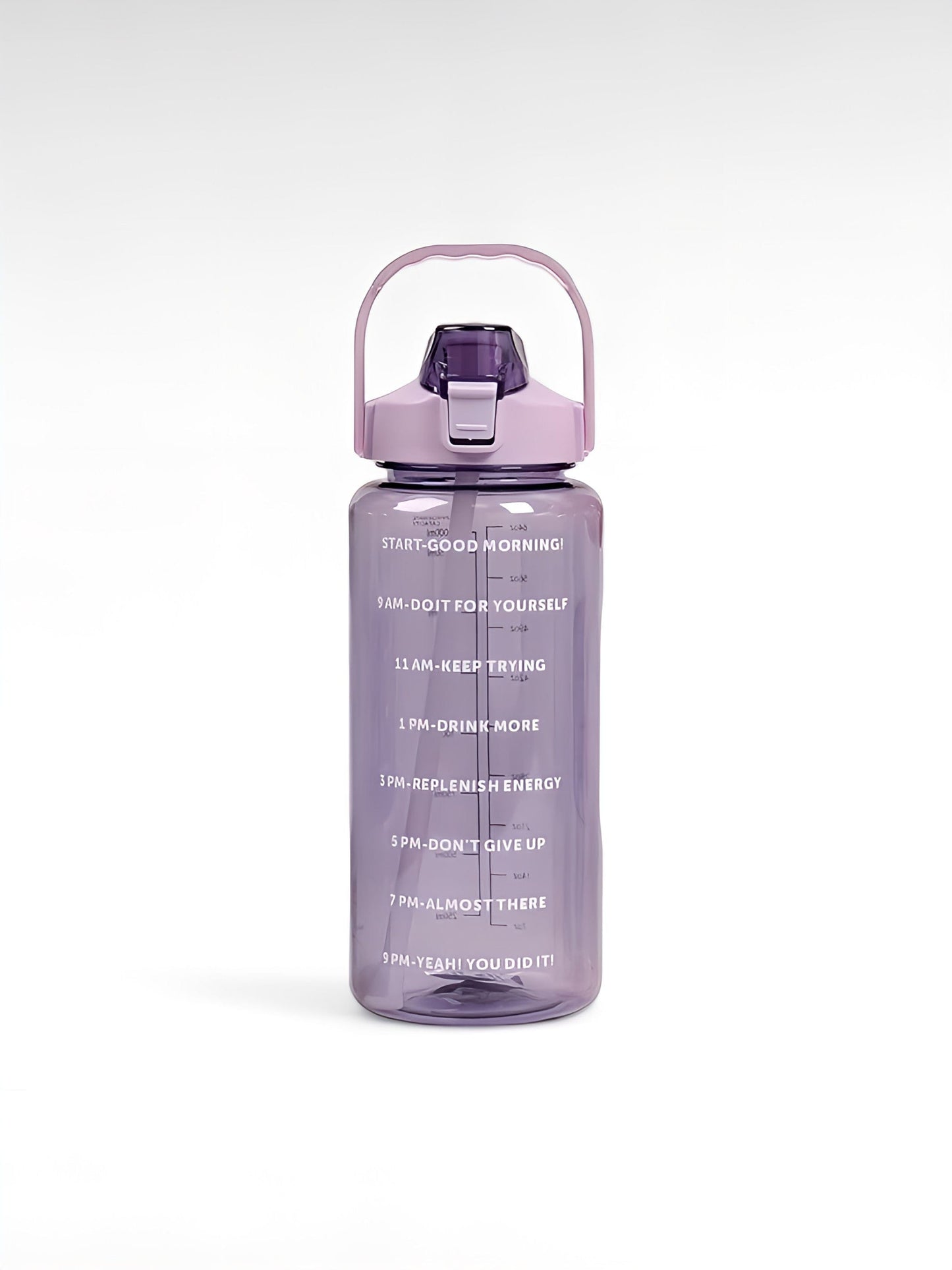 Gourde graduée heure 2l violet / 2000ml / plastique