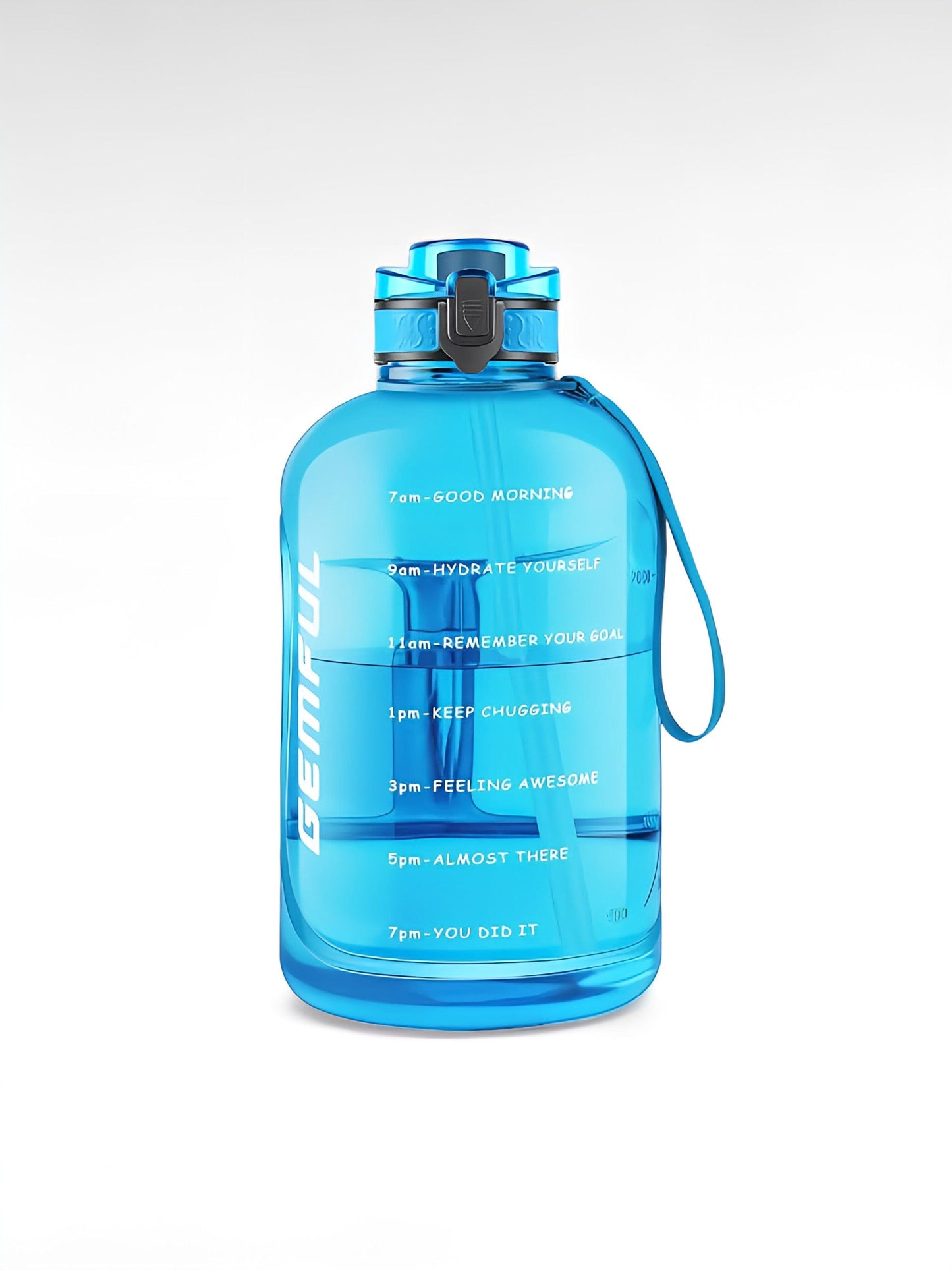 Gourde graduée heure 3l bleu / 3000ml / plastique sans bpa