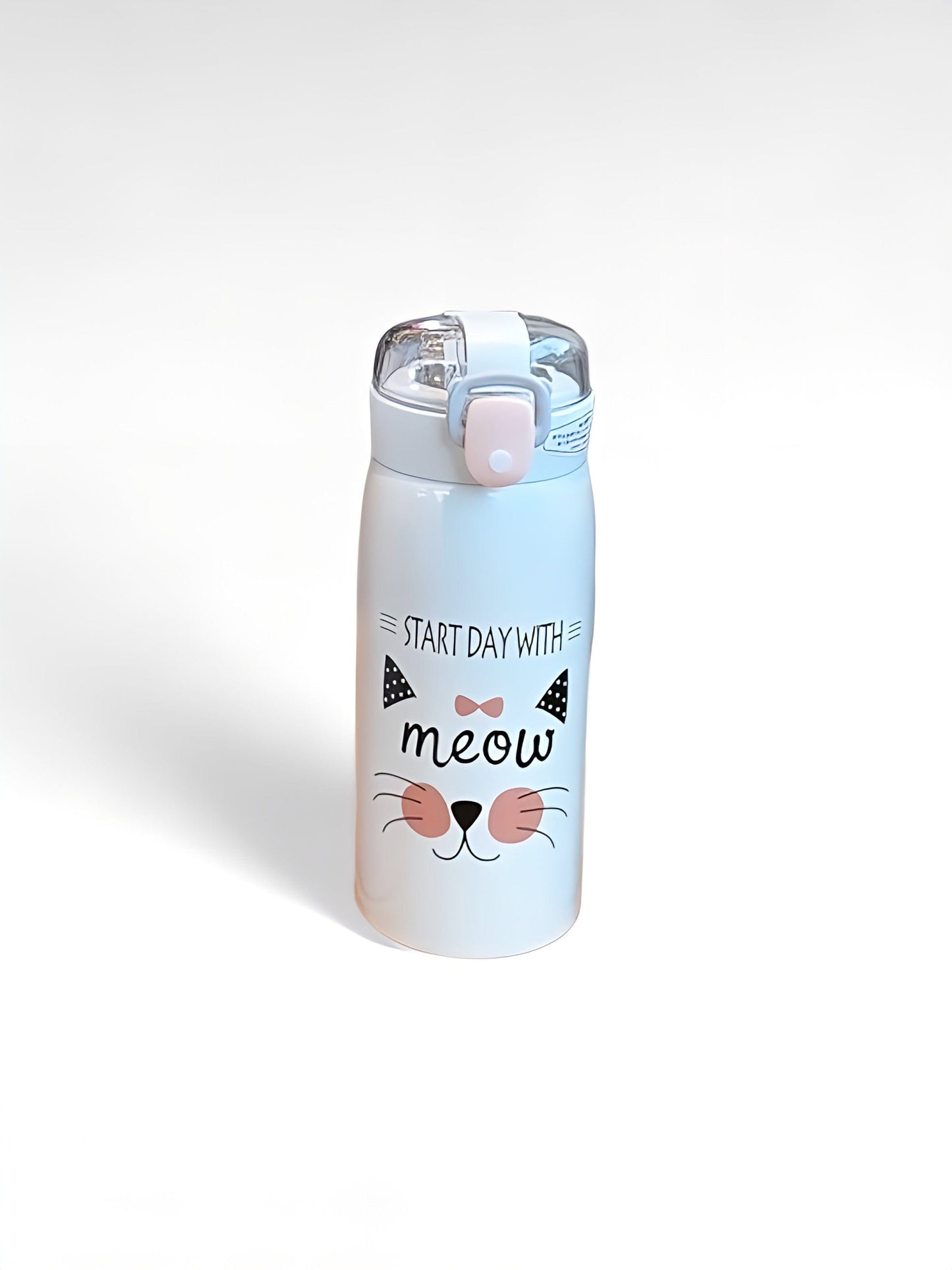 Gourde isotherme chat blanc / 500ml / acier inoxydable