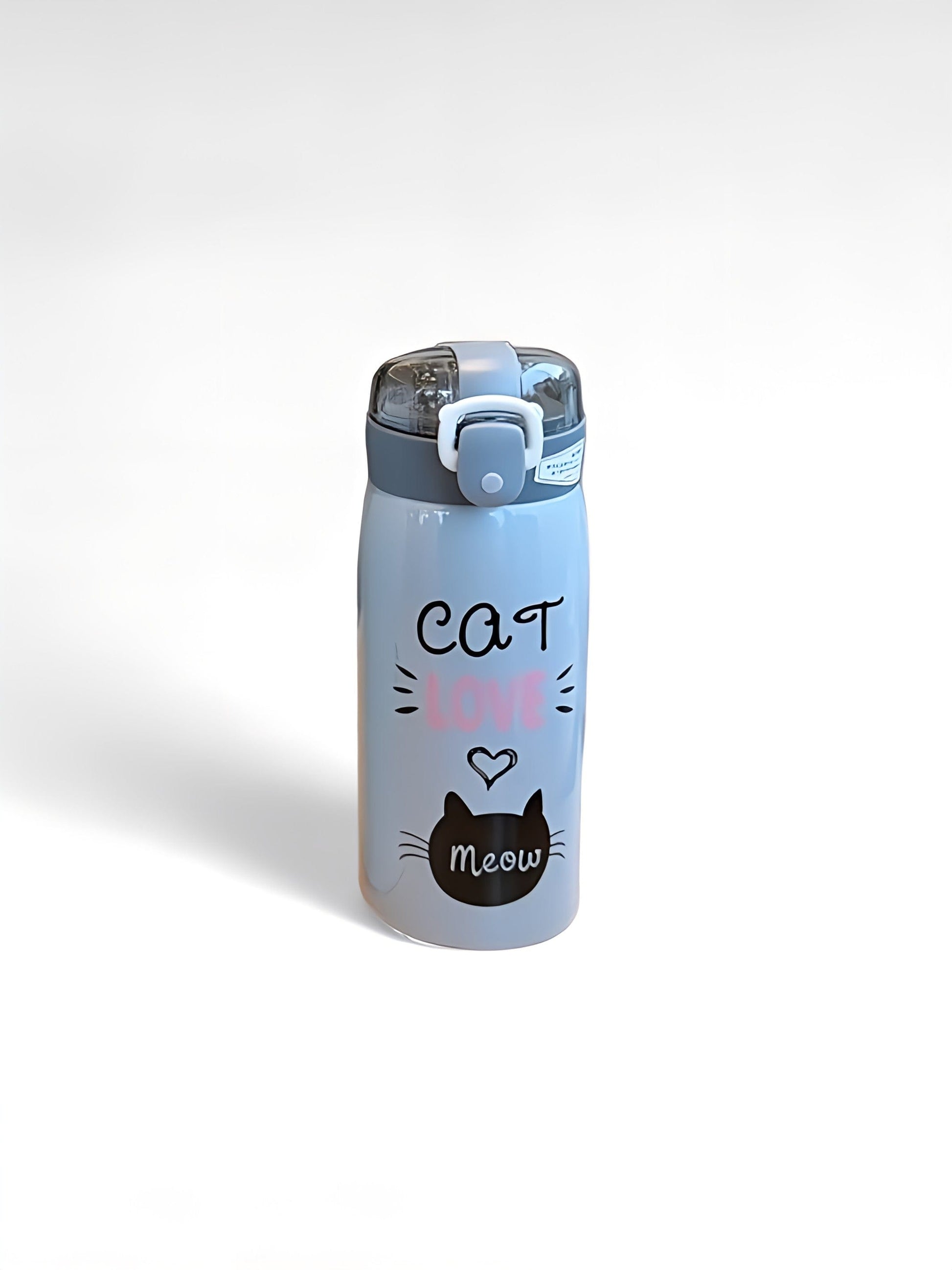 Gourde isotherme chat gris / 500ml / acier inoxydable