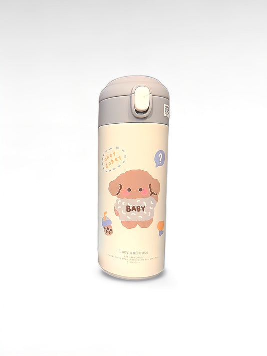 Gourde isotherme enfant blanc / 380ml / acier inoxydable