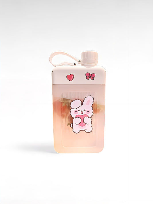 Gourde plate enfant rose / 450ml / plastique sans bpa