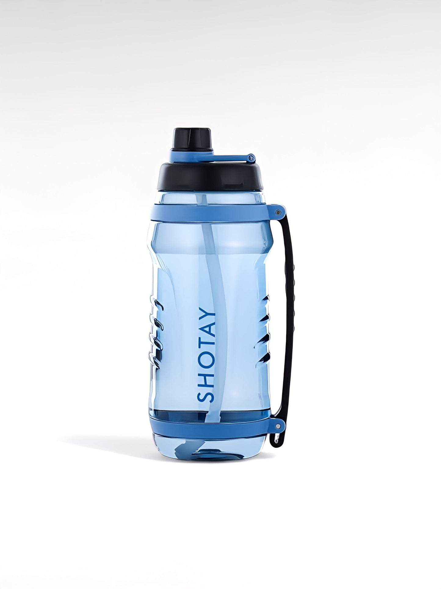 Gourde sport avec paille bleu / 2500ml / plastique sans bpa