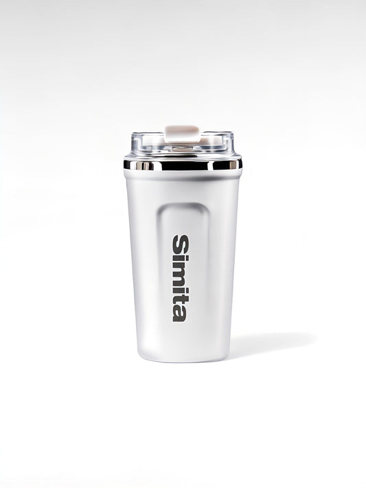 Petit thermos blanc / 380ml / acier inoxydable