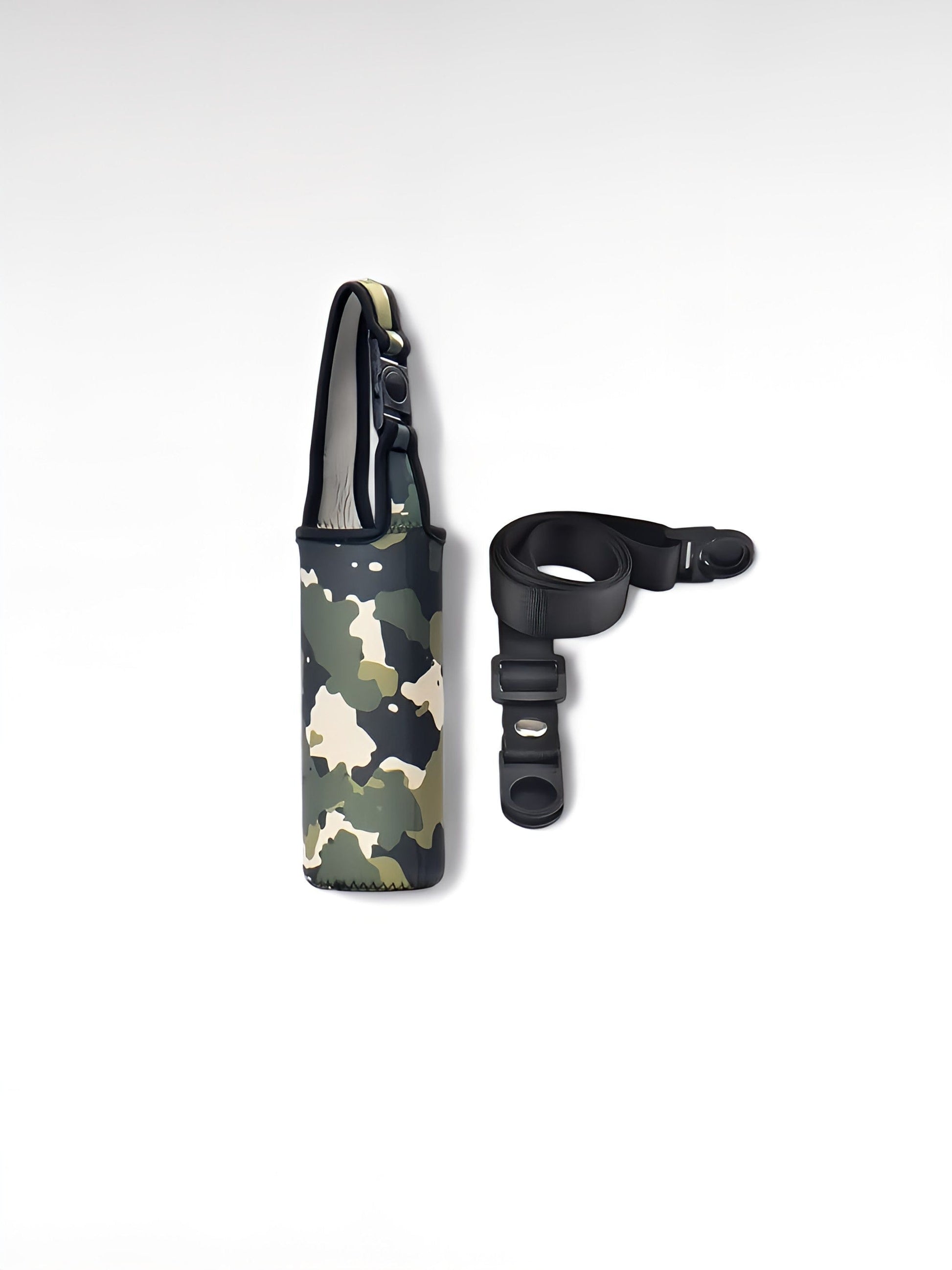 Porte gourde bandoulière camo vert / 300-600ml / néoprène