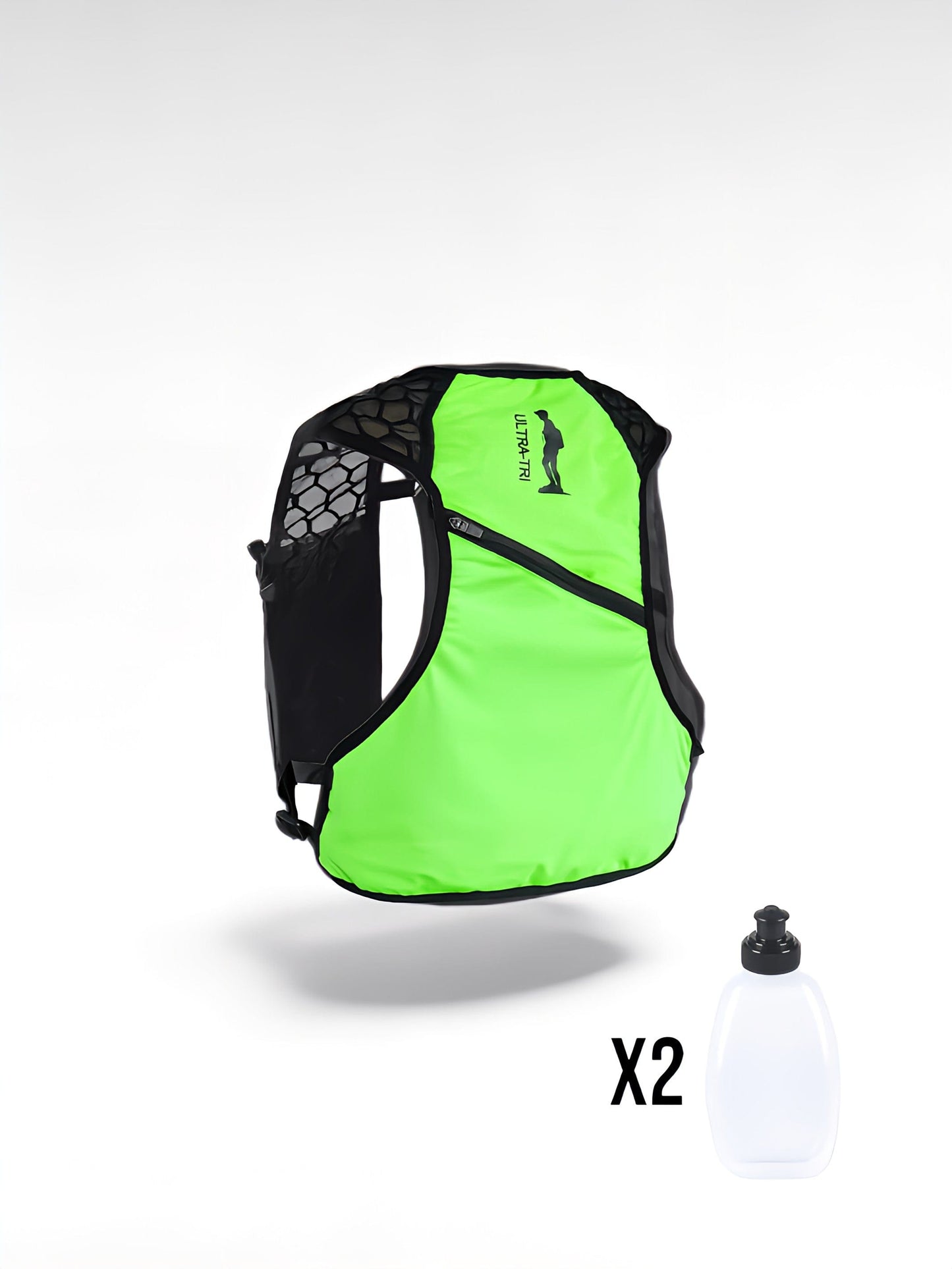 Sac à dos gourde course à pied vert / 250ml / 65% Polyester + 35% Spandex