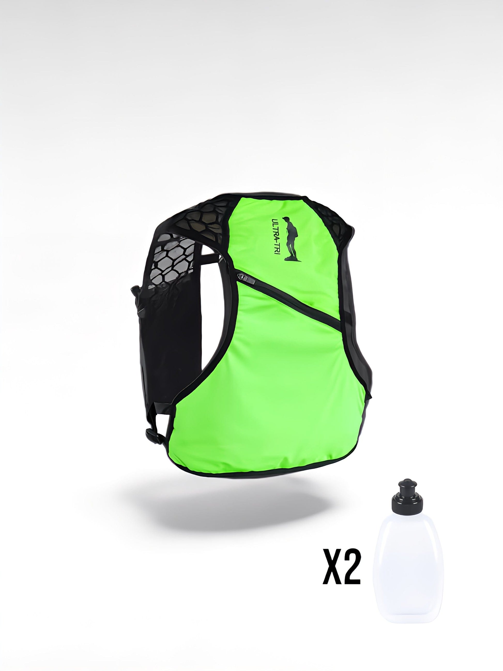 Sac à dos gourde course à pied vert / 250ml / 65% Polyester + 35% Spandex