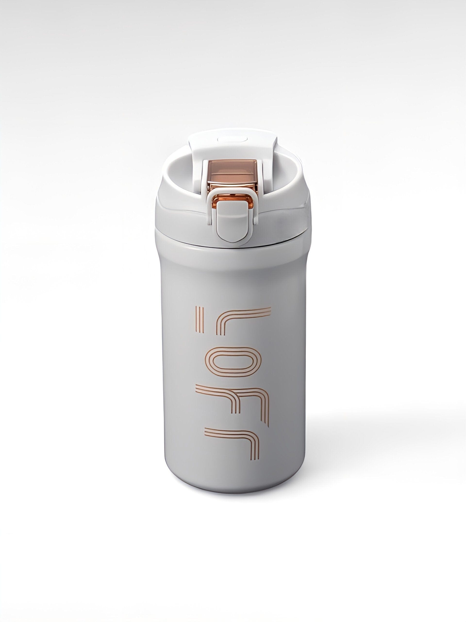 Thermos avec paille blanc / 600ml / acier inoxydable