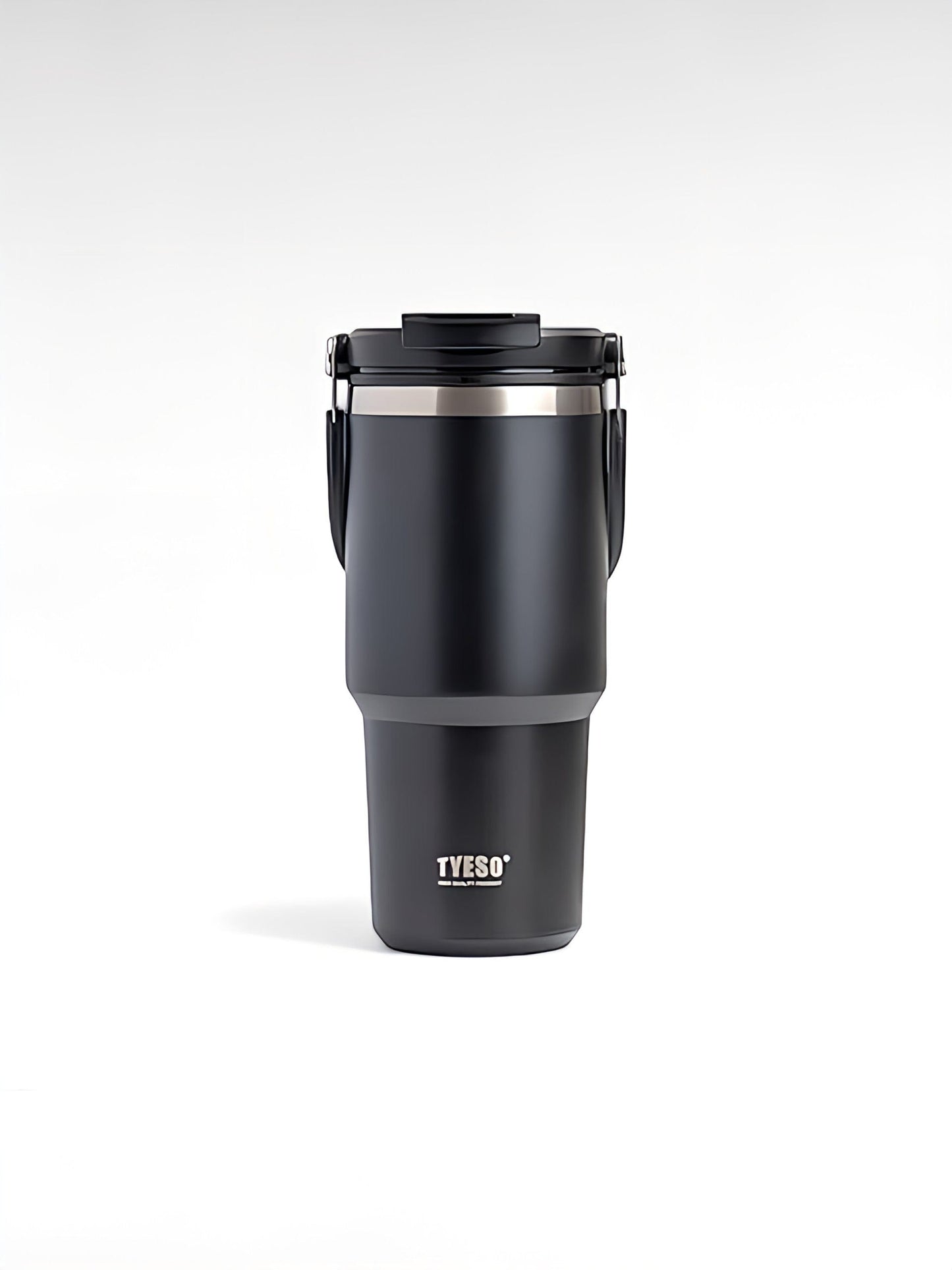 Thermos avec paille noir / 750ml / acier inoxydable