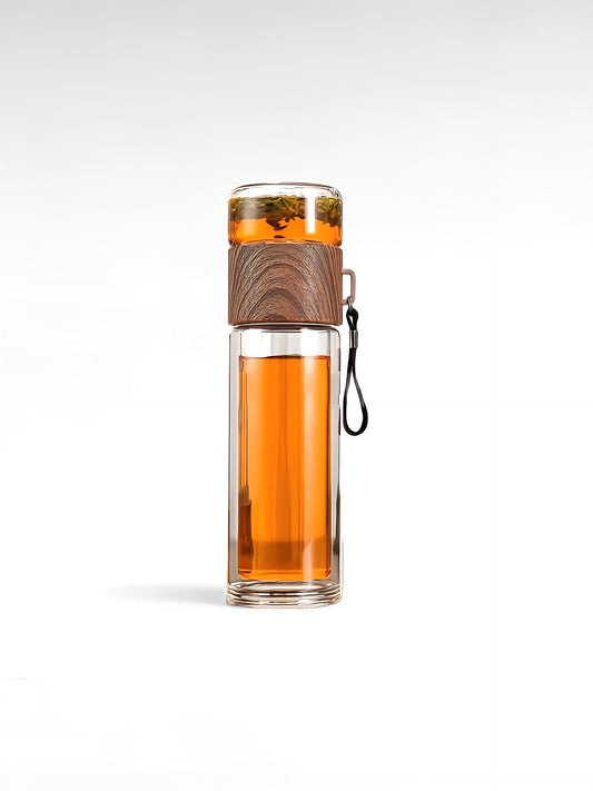 Thermos thé transparent Bois / 400ml / verre