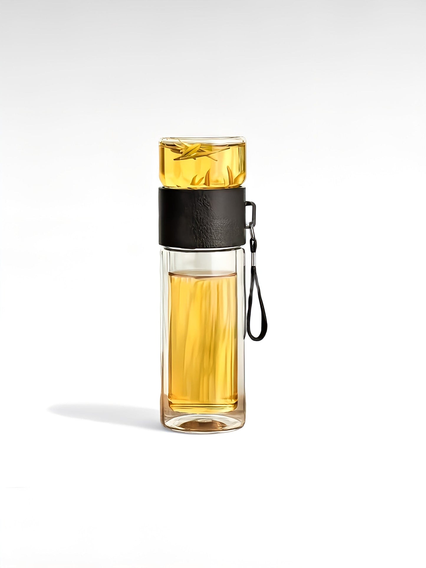 Thermos thé transparent cuir / 400ml / verre